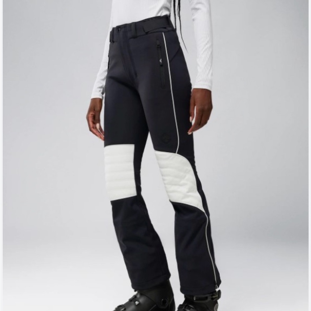 New J Lindeberg LX Softshell Ski Pants Black White Knee Panel Zip Leg Sz  S $490